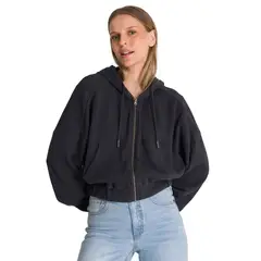 CAT - Polerón Con Gorro Mujer Waffle-Knit Grafito