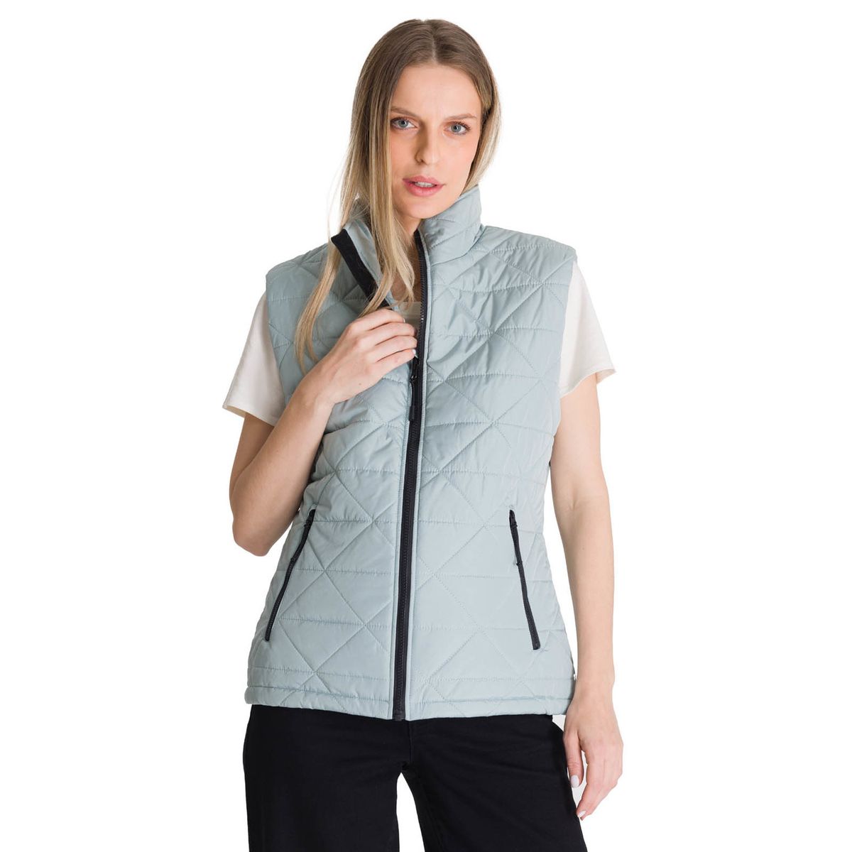 CAT - Chaqueta Sin Mangas Mujer Triangulo Acolchado Azul CAT