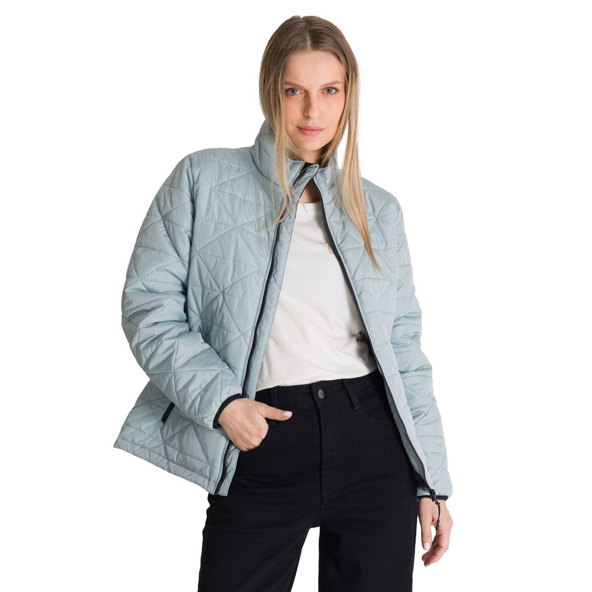 CAT - Chaqueta Mujer Triangulo Acolchado Celeste CAT