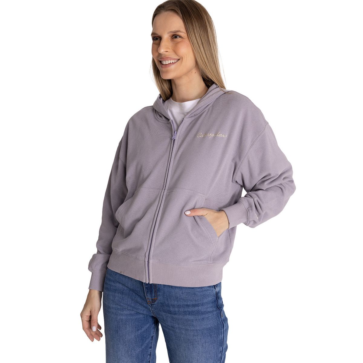 CAT - Polerón Crewneck Mujer Relaxed French Terry Lila CAT