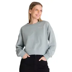 CAT - Polerón Crewneck Mujer Relaxed French Terry Celeste