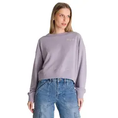 CAT - Polerón Crewneck Mujer Relaxed French Terry Lila
