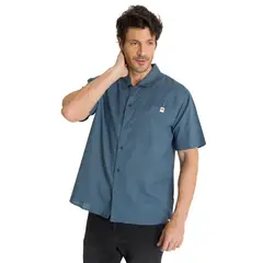 CAT - Camisa Manga Corta Hombre Western Camp Azul