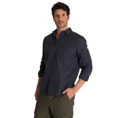 CAT - Camisa Manga Larga Hombre Convertible Azul