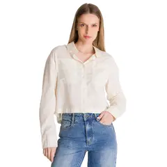 CAT - Camisa Manga Larga Mujer Lightweight Cropped Blanco