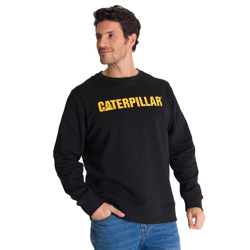CAT - Polerón Crewneck Hombre Logo Negro CAT
