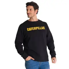 CAT - Polerón Crewneck Hombre Logo Negro