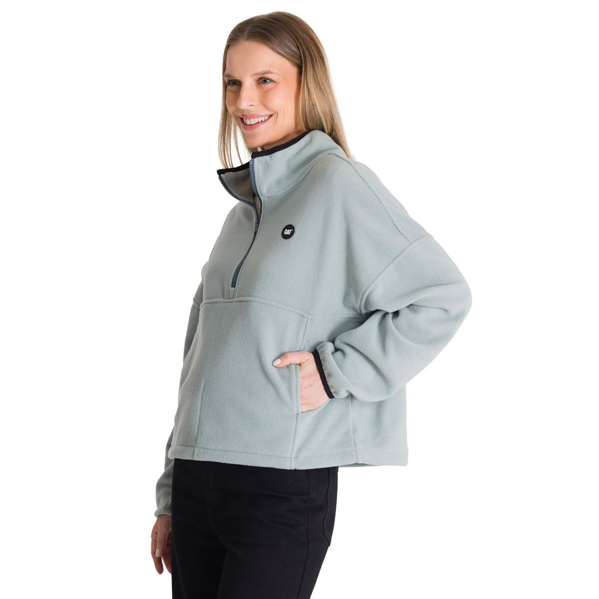 CAT - Polar Fleece Mujer Boxy Oversized Celeste CAT
