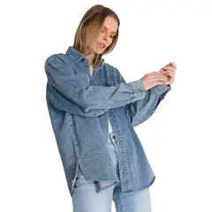 CAT - Chaqueta Oversized Mujer Denim Azul