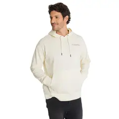 CAT - Polerón Con Gorro Hombre Relax French Terry Blanco