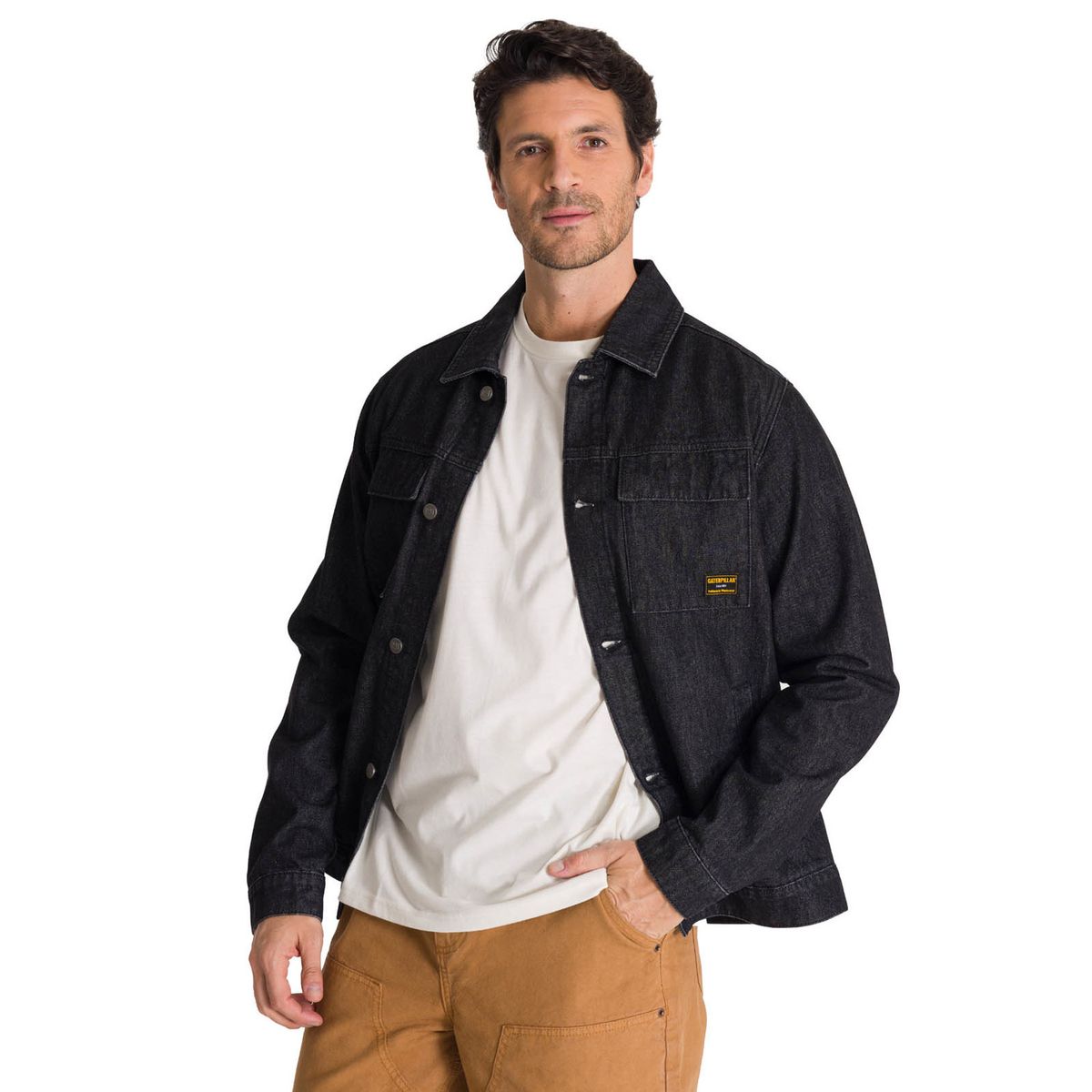 CAT - Chaqueta de Jeans Hombre Denim Work Negro CAT