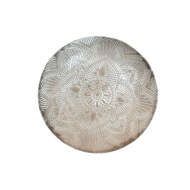 GENERICO - Mesa Lateral Gris Mandalas Mesa De Centro 50cm