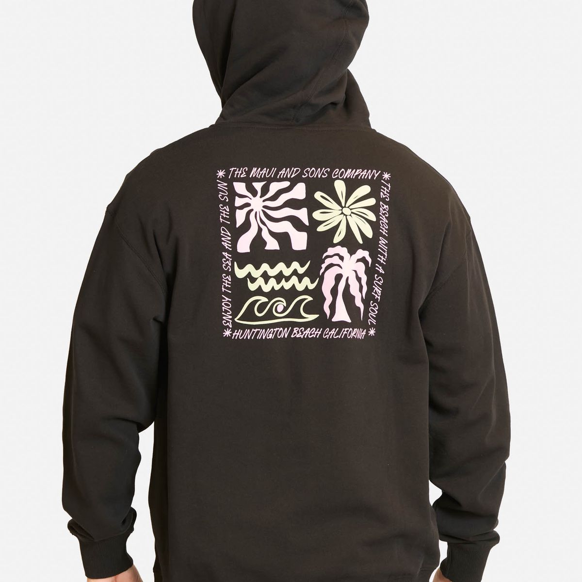 MAUI AND SONS - Poleron Canguro Marahua Negro Hombre Maui And Sons - Negro