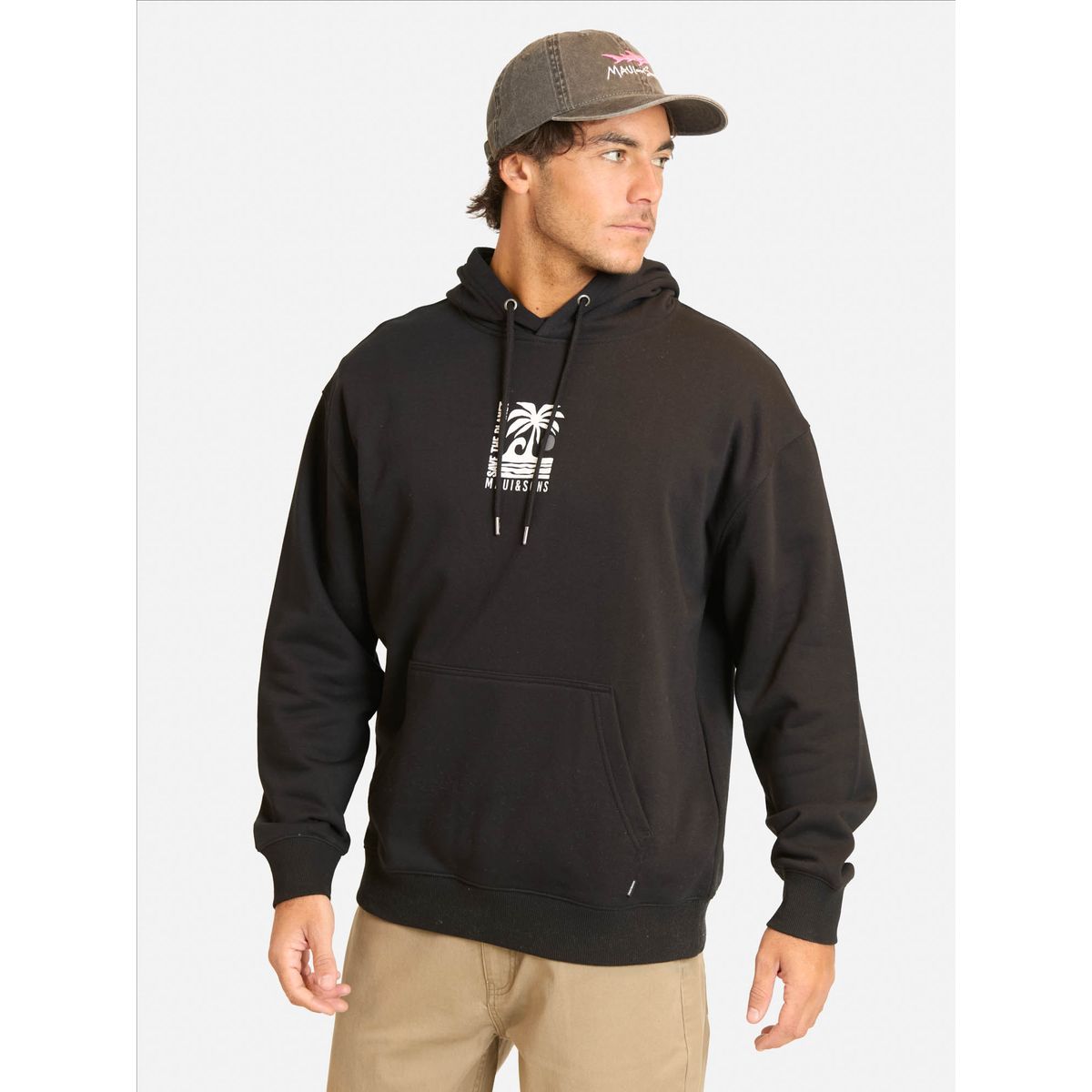 MAUI AND SONS - Poleron Canguro Koolana Negro Hombre Maui And Sons