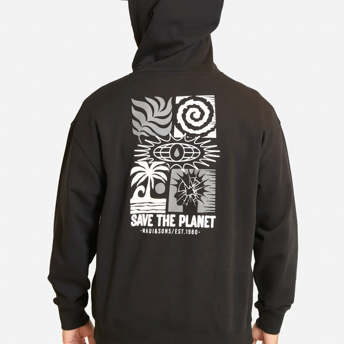 MAUI AND SONS - Poleron Canguro Koolana Negro Hombre Maui And Sons