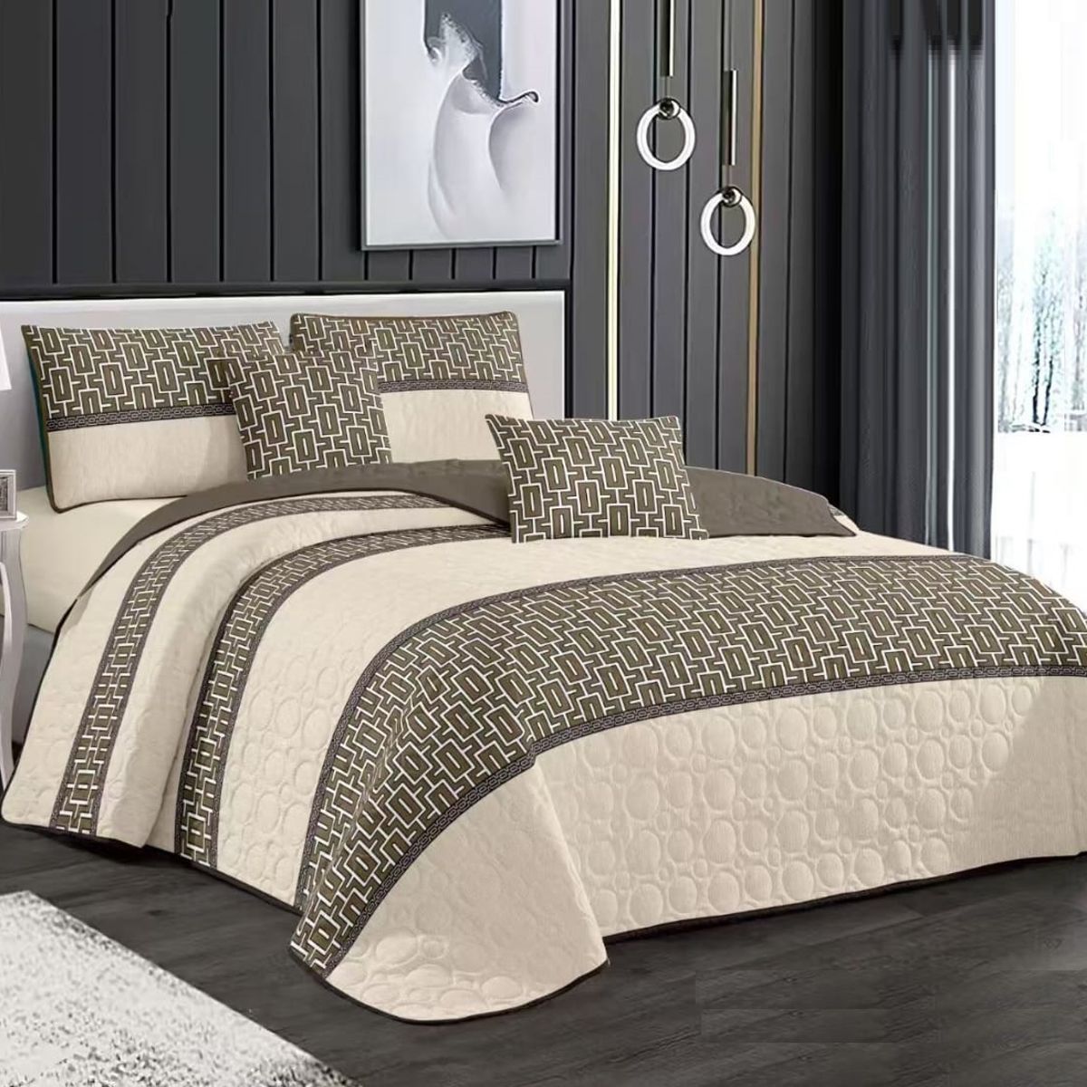 GENERICO - CUBRECAMA KING MARRON DISEÑO ELEGANTE DELGADO DE VERANO TF