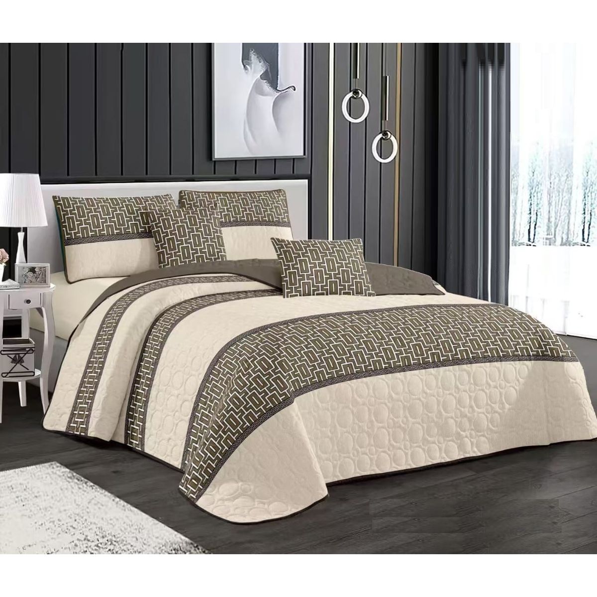 GENERICO - CUBRECAMA KING MARRON DISEÑO ELEGANTE DELGADO DE VERANO TF