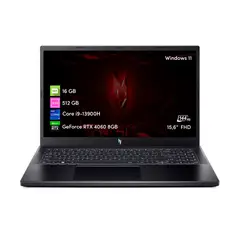 ACER - Notebook Gamer Nitro i9 16GB 512GB SSD RTX4060 156 FHD 144hz W11