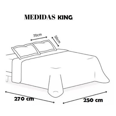 Imagen 2 del producto CUBRECAMA KING BLANCO FLOR MARRON ELEGANTE DELGADO DE VERANO TF