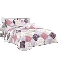 ANGELES DEL HOGAR - CUBRECAMA QUILT DE VERANO TF CON DISEÑO 2 PLAZAS