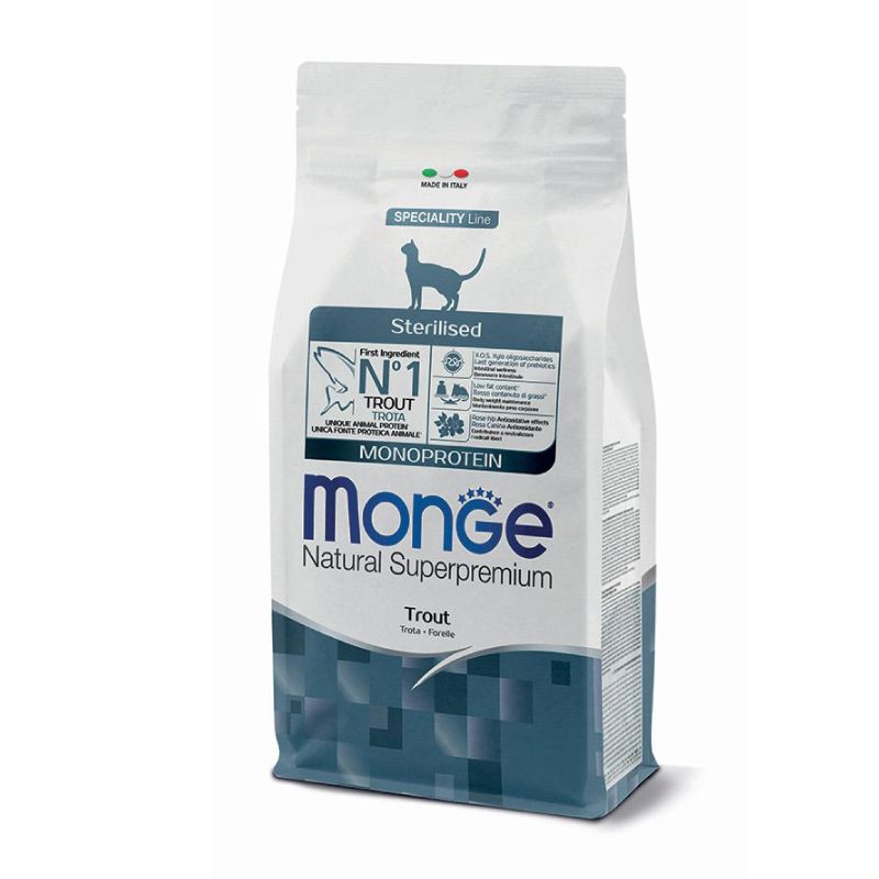 MONGE - Monge Alimento Trucha Monoprotein Gato Esterilizado 10Kg