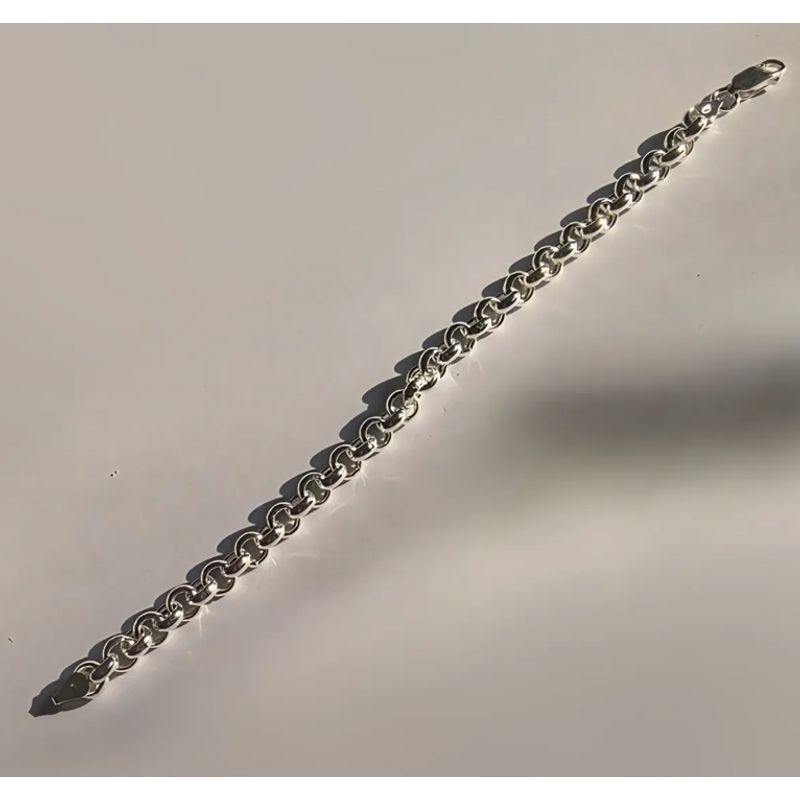 GENERICO - Pulsera Rolo Plata Italiana 925 Masculina Moda Hombre