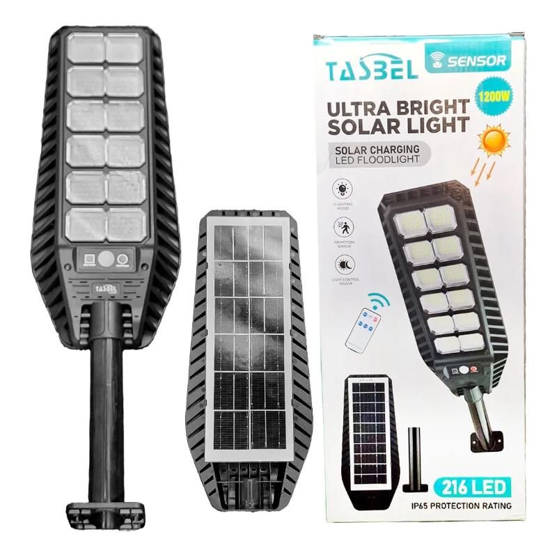 GENERICO - Foco Solar 1200w con Sensor de movimiento Soporte y Control Remoto