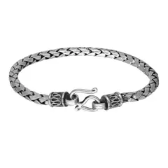 GENERICO - Pulsera Hombre Espiga Plata 925 Envejecida Masculino