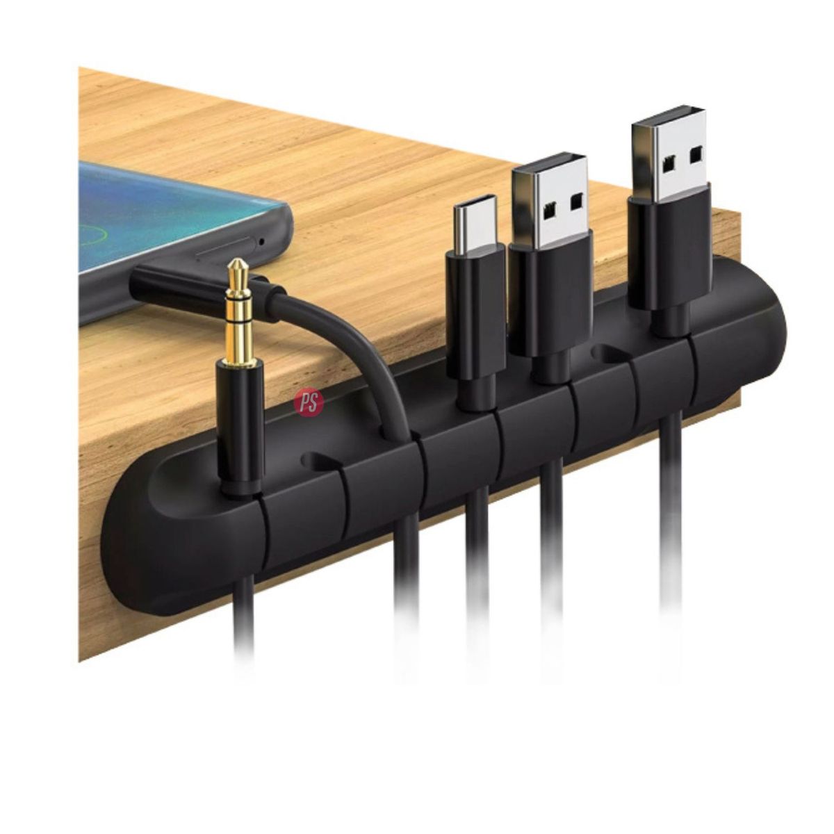 TECNOLAB - Organizador De Cables Con 7 Ranuras Para Escritorio Pc - Ps