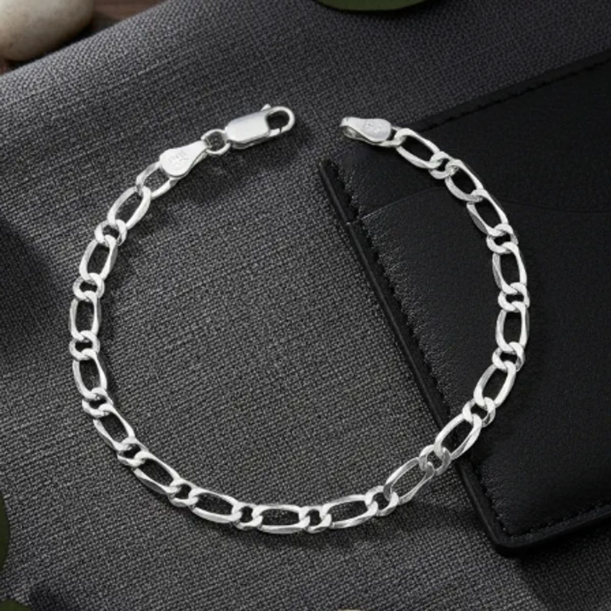 GENERICO - Pulsera Cartier Plata Italiana Hombre Masculino Unisex