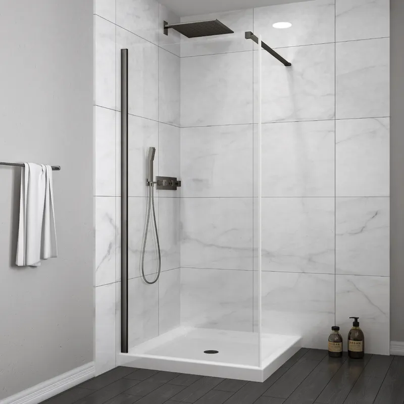 DUSCHY - MAMPARA FIJA GUN METAL 1000X1900 6mm EASY CLEAN