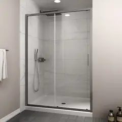 DUSCHY - MAMPARA PREMIUM GUN METAL CORREDERA FRONTAL 1600X1900