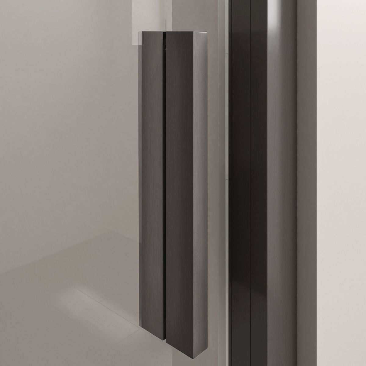 DUSCHY - MAMPARA PREMIUM GUN METAL CORREDERA FRONTAL 1600X1900