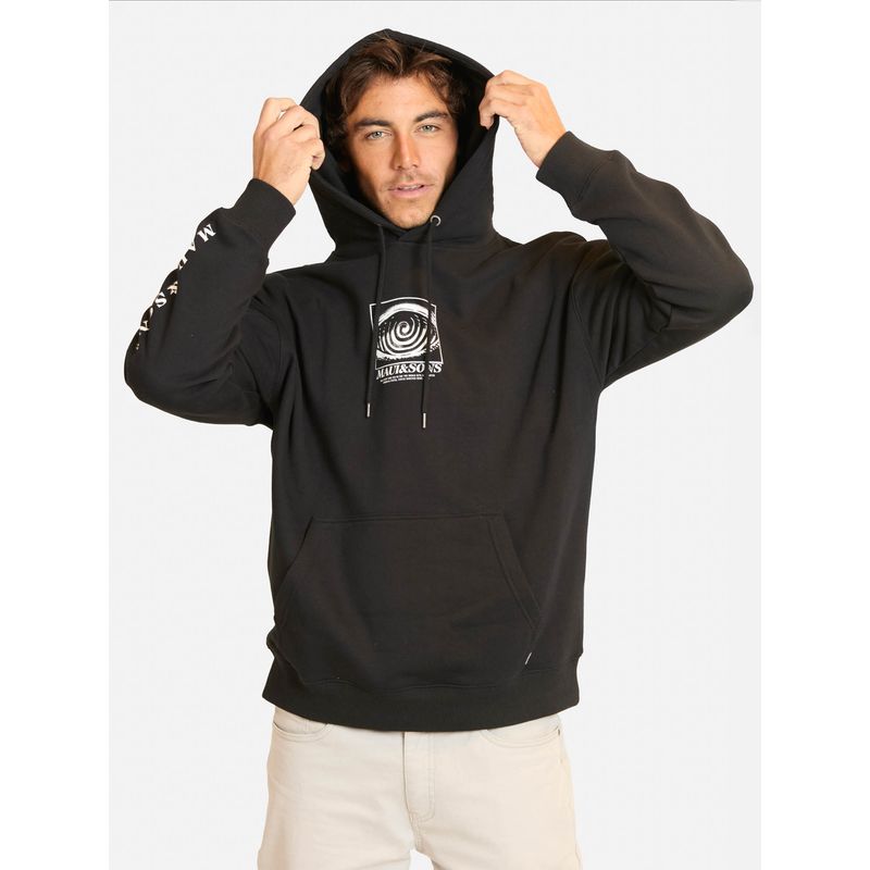 MAUI AND SONS - Poleron Canguro Playvora Negro Hombre Maui And Sons - Negro