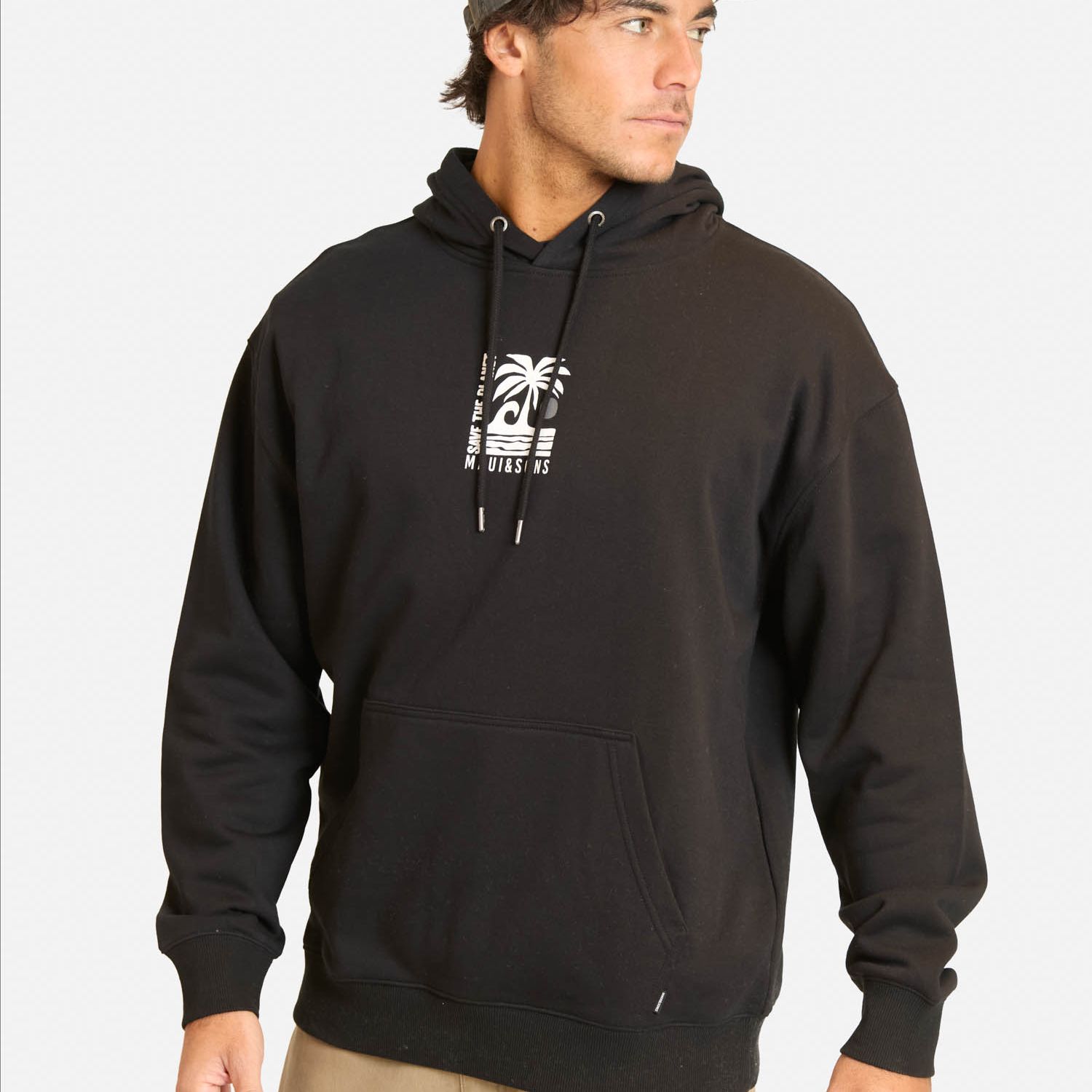 MAUI AND SONS Poleron Canguro Koolana Negro Hombre Maui And Sons