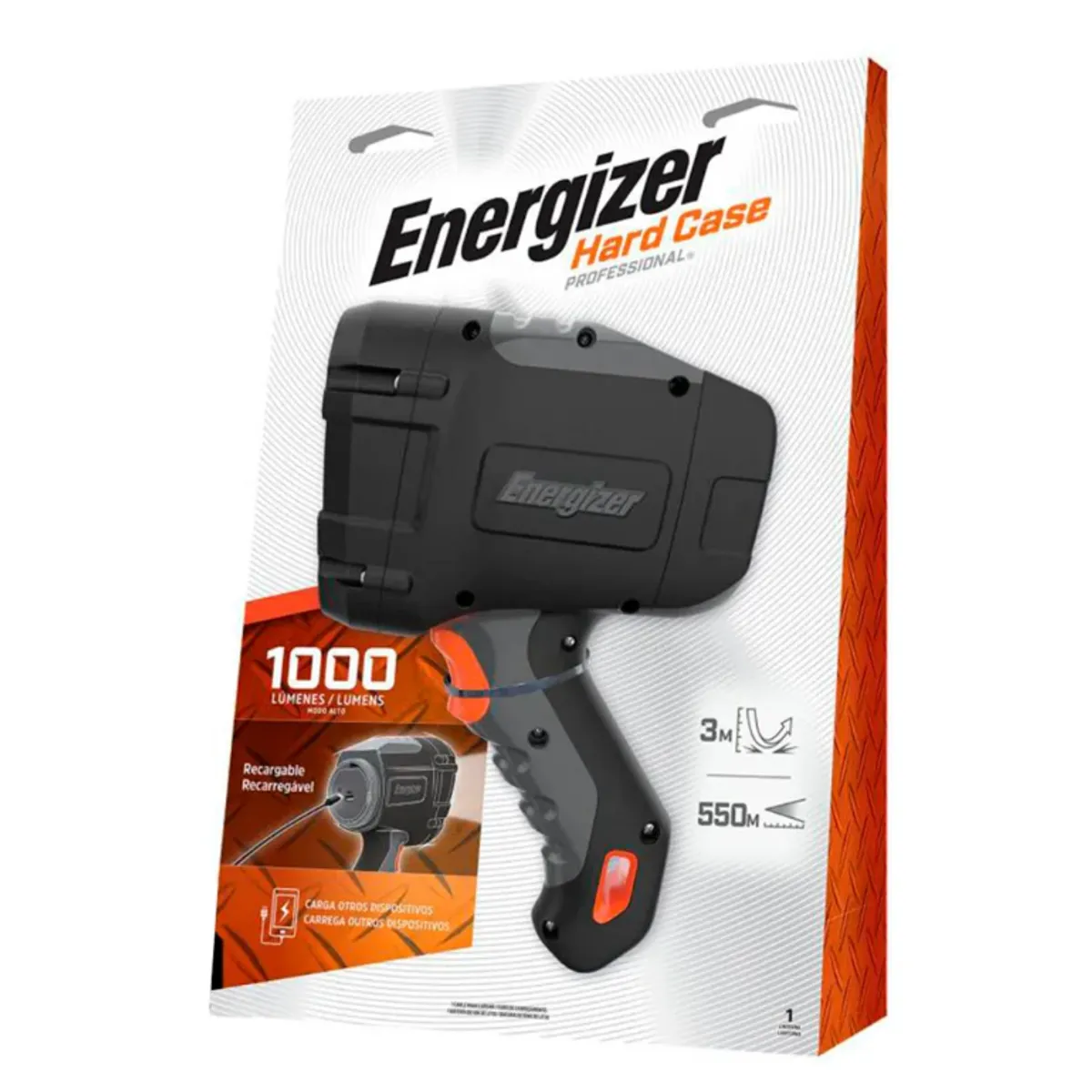 ENERGIZER - Foco Energizer Hard Case Recargable 1000 Lumens