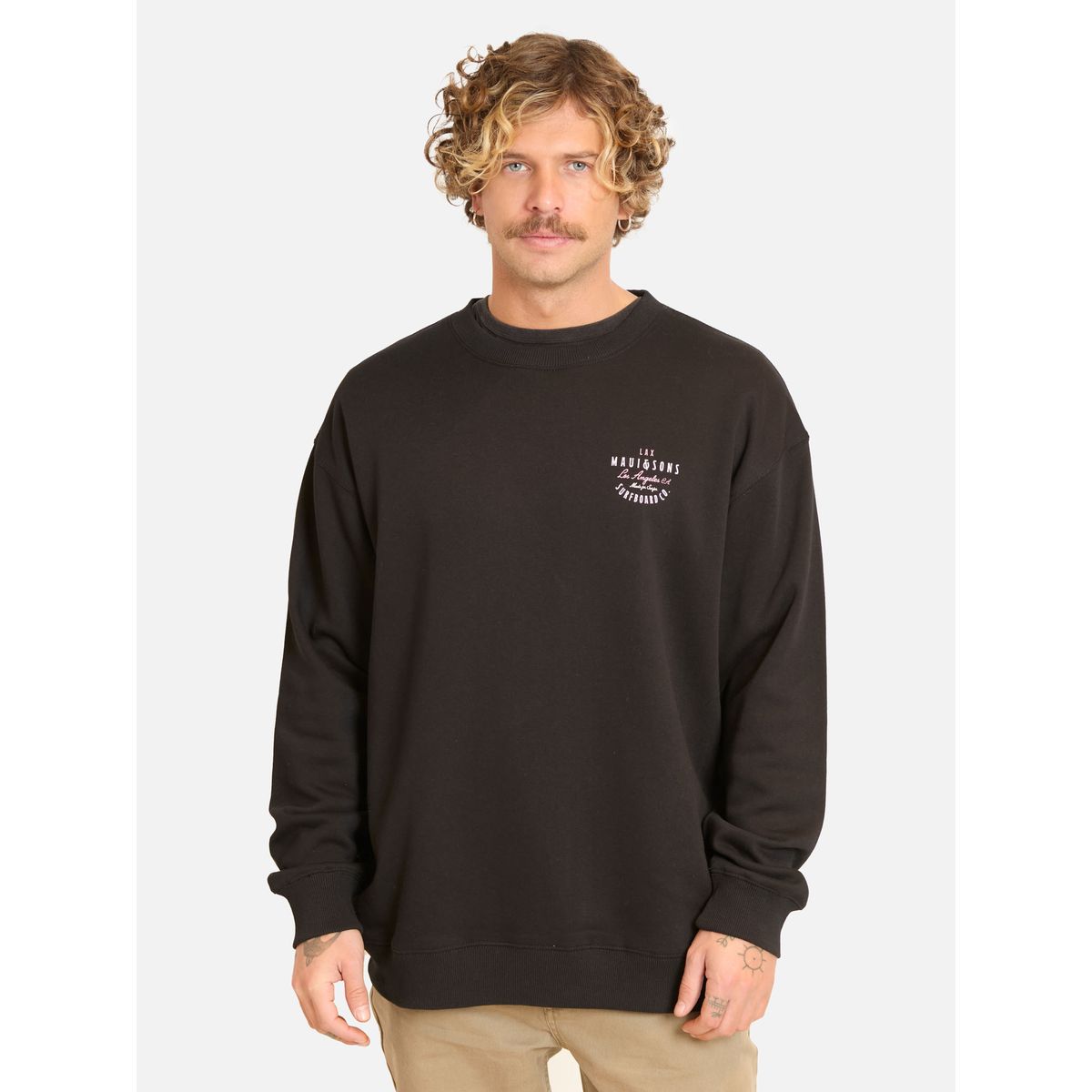 MAUI AND SONS - Poleron CR Sunvara Negro Hombre Maui And Sons - Negro