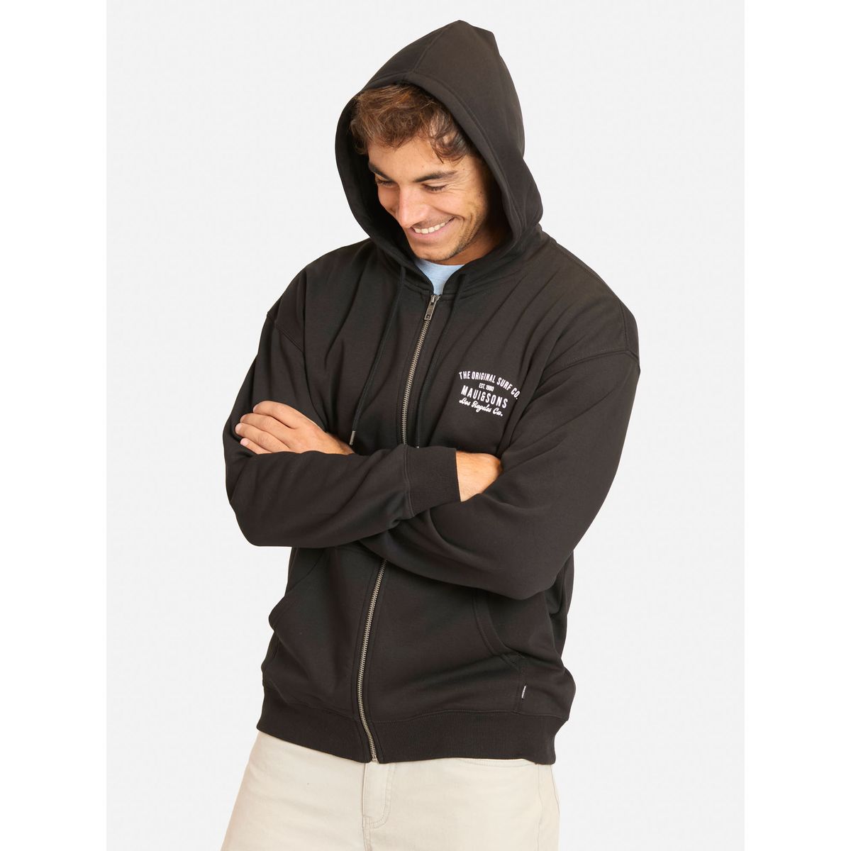 MAUI AND SONS - Poleron FZ Brisaria Negro Hombre Maui And Sons - Negro