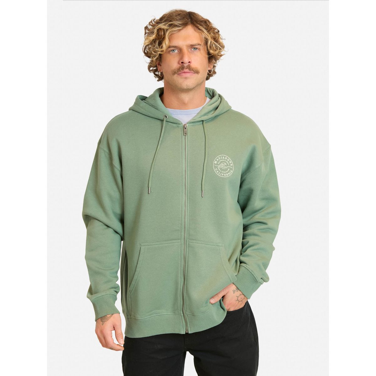 MAUI AND SONS - Poleron FZ Marea Verde Hombre Maui And Sons - Verde