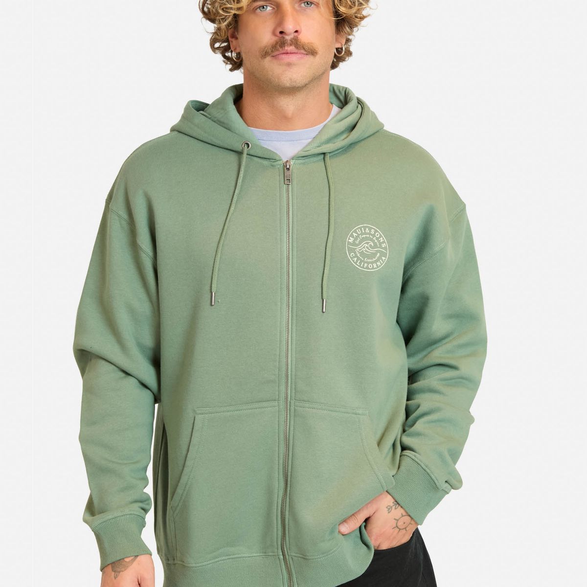 MAUI AND SONS - Poleron FZ Marea Verde Hombre Maui And Sons - Verde