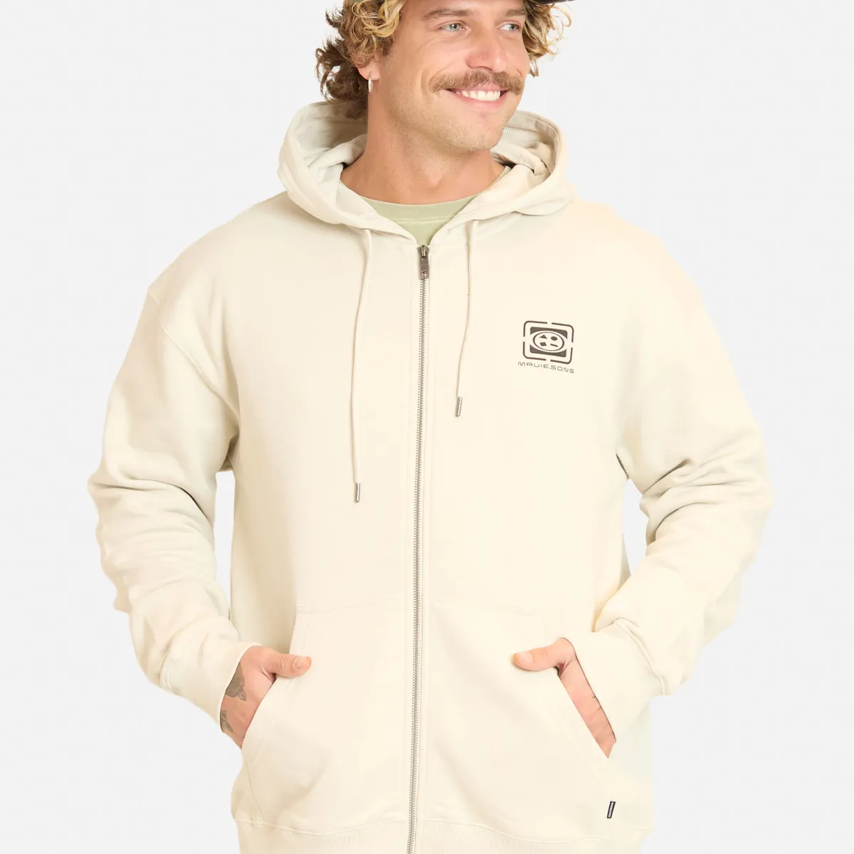 MAUI AND SONS - Poleron FZ Tropiluz Beige Hombre Maui And Sons - Beige