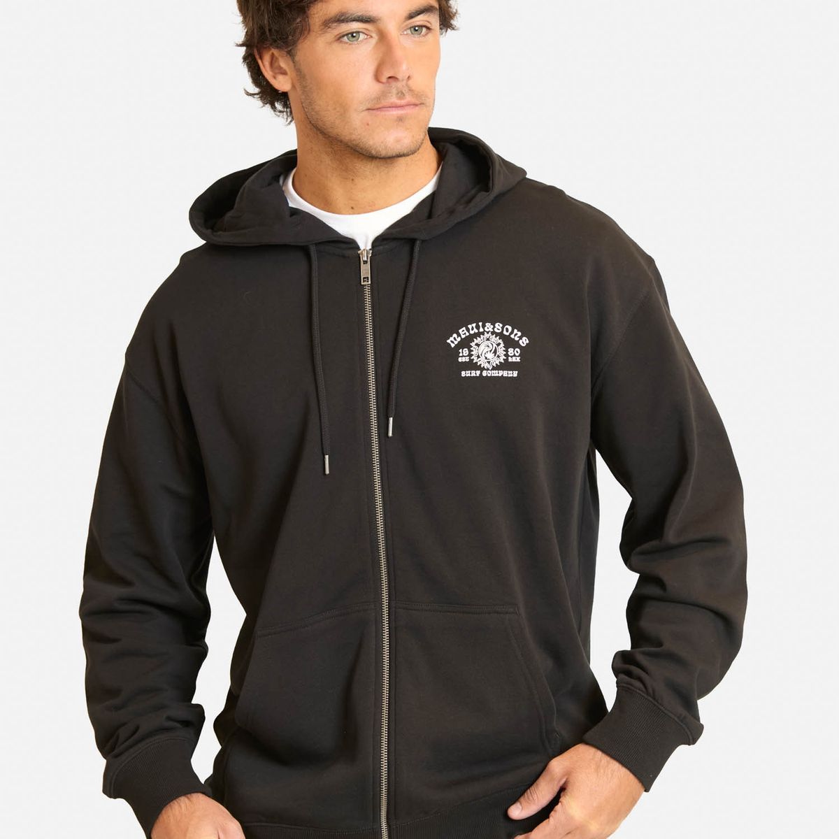 MAUI AND SONS - Poleron FZ Neptica Negro Hombre Maui And Sons - Negro