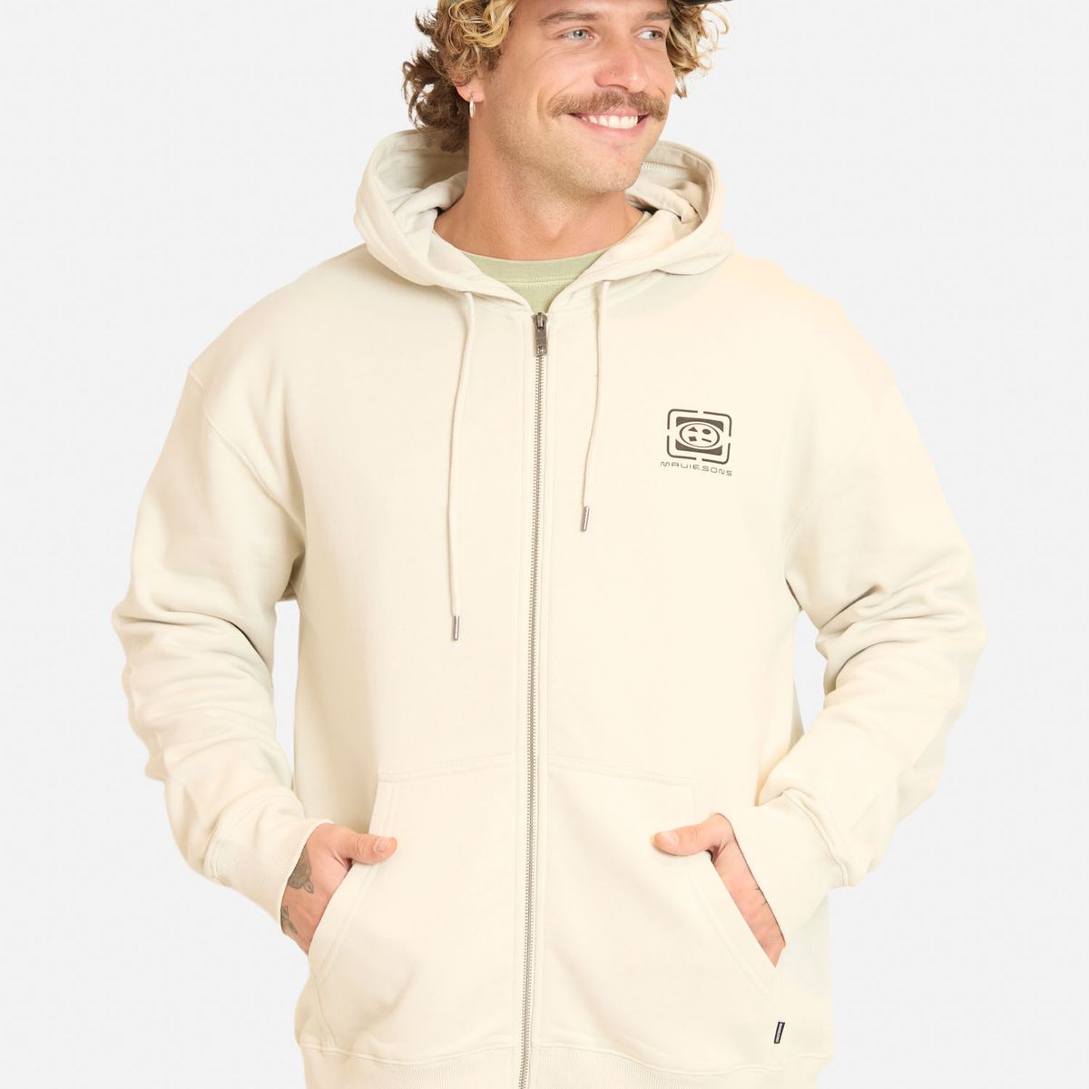 MAUI AND SONS - Poleron FZ Tropiluz Beige Hombre Maui And Sons - Beige