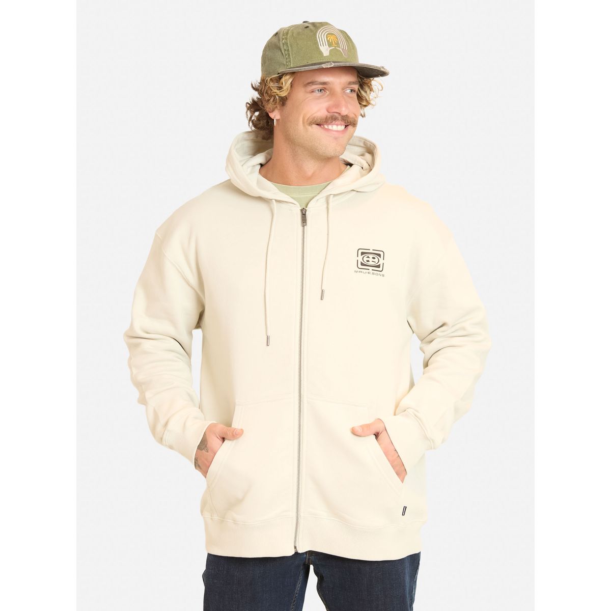 MAUI AND SONS - Poleron FZ Tropiluz Beige Hombre Maui And Sons - Beige