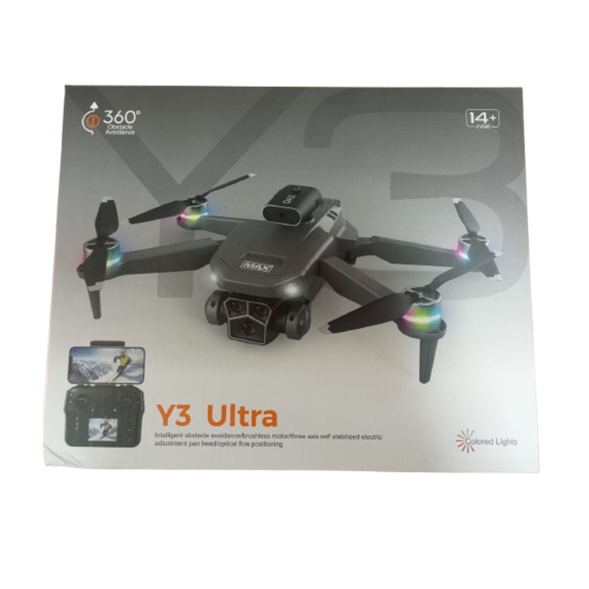 GENERICO - Drone Y3 ULTRA brushless 1 bateria 3.7V 1800mha 24x17x5 cm