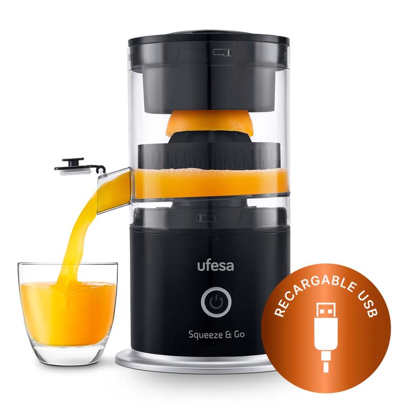 UFESA - Exprimidor USB Ufesa Squeeze & Go Black