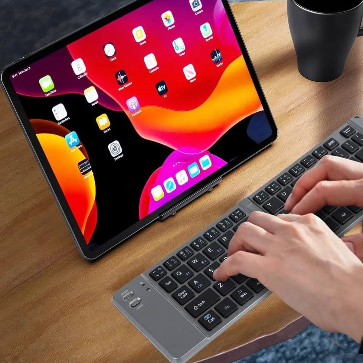 GENERICO - Mini teclado bluetooth plegable meidimake 9.2cm x 29.5cm  ( NEGRO )