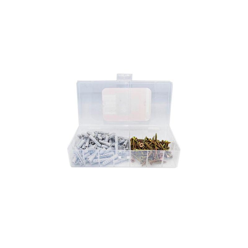 GENERICO - Kit tarugo plástico para concreto 6 mm 80 uni + roscalata cabeza plana 4x30mm 80 uni