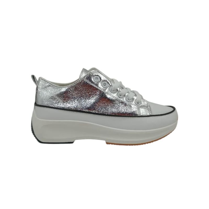 HERIEL - Zapatilla Plateada Plataforma Mujer