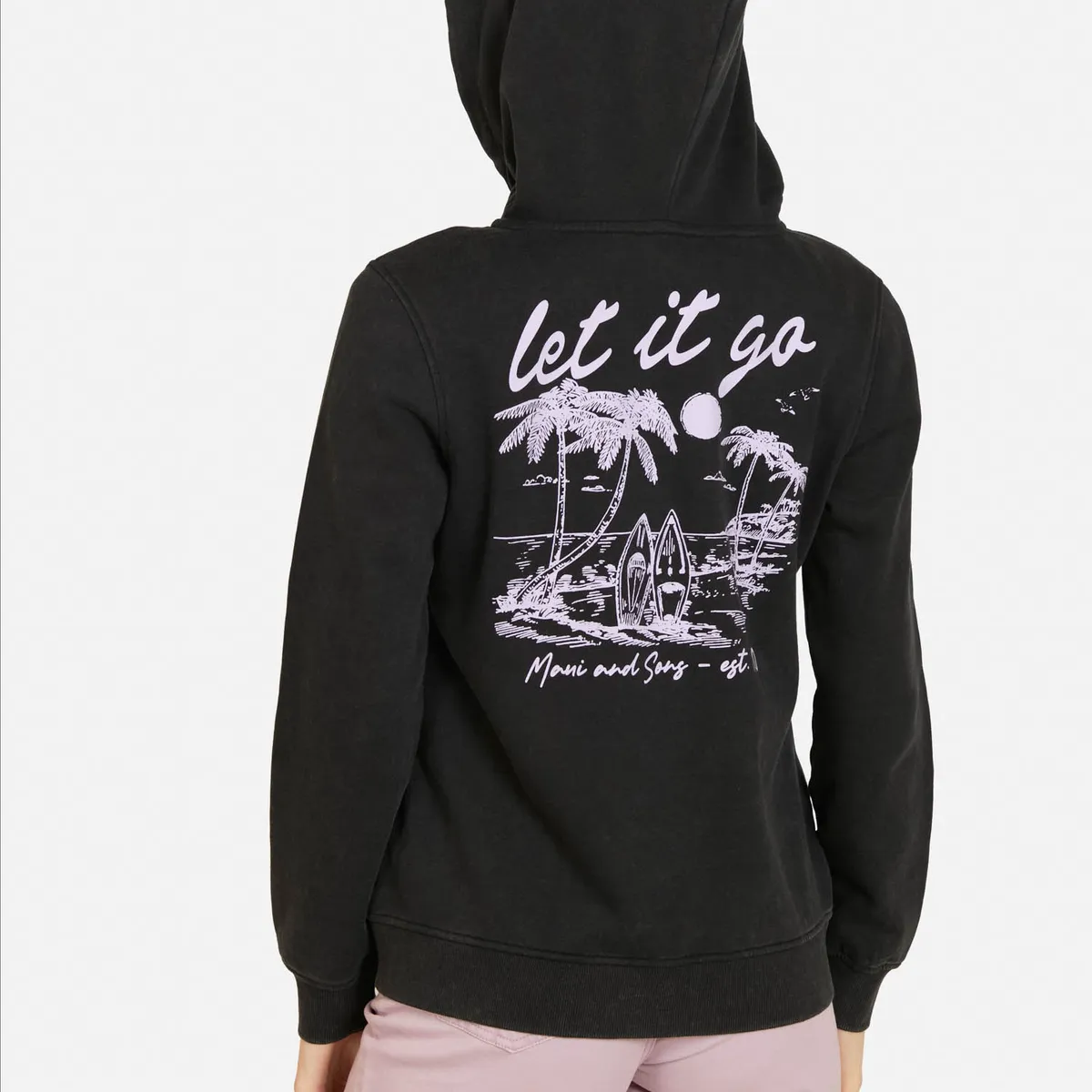 MAUI AND SONS - Poleron FZ Bohevana Negro Mujer Maui And Sons